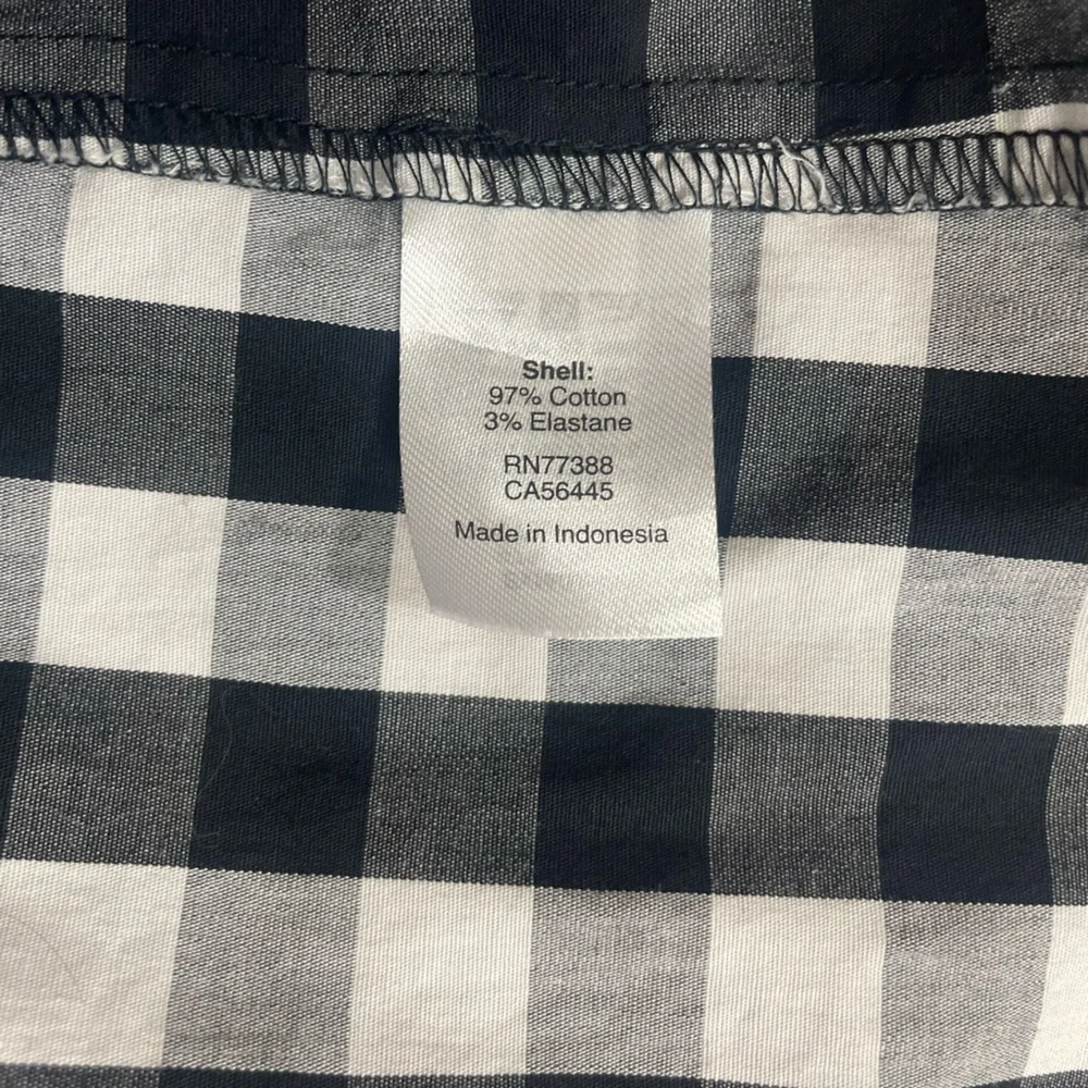 J. Crew Black and White Gingham Tie-Sleeve Mini Dress